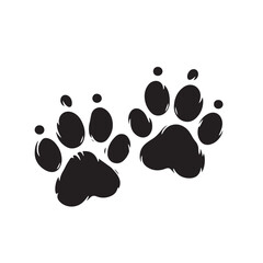 Paw print vector silhouette. Paw print logo, icon. Cat footprint vector design. paw print vector isolated on white background.