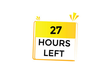 27 hours left, icon, stile, timer, countdown, clock, time,  background, template, 27 hours left, countdown, sticker, left banner, business, sale, label button
