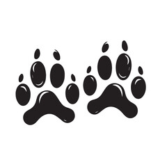 Paw print vector silhouette. Paw print logo, icon. Cat footprint vector design. paw print vector isolated on white background.
