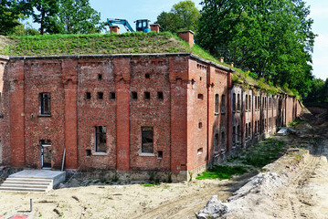 old ancient brick building military fort germany east prussia