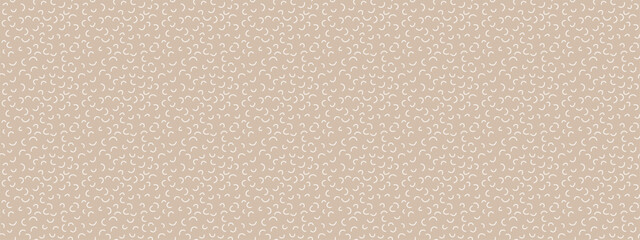 Neutrals color art abstract seamless pattern. Beige endless doodle squiggles print background. Trendy neutral colors aesthetic linear hatching. Muted light brown texture for textile, wrapping, packing