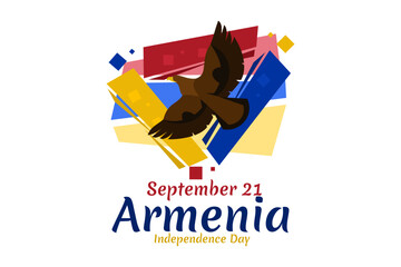 September 21, Independence Day of Armenia. vector illustration. Suitable for greeting card, poster and banner.