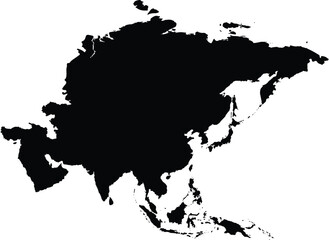 black Asia map