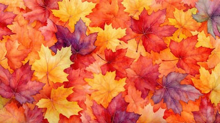 Bright autumn leaf pattern, colorful fall foliage design