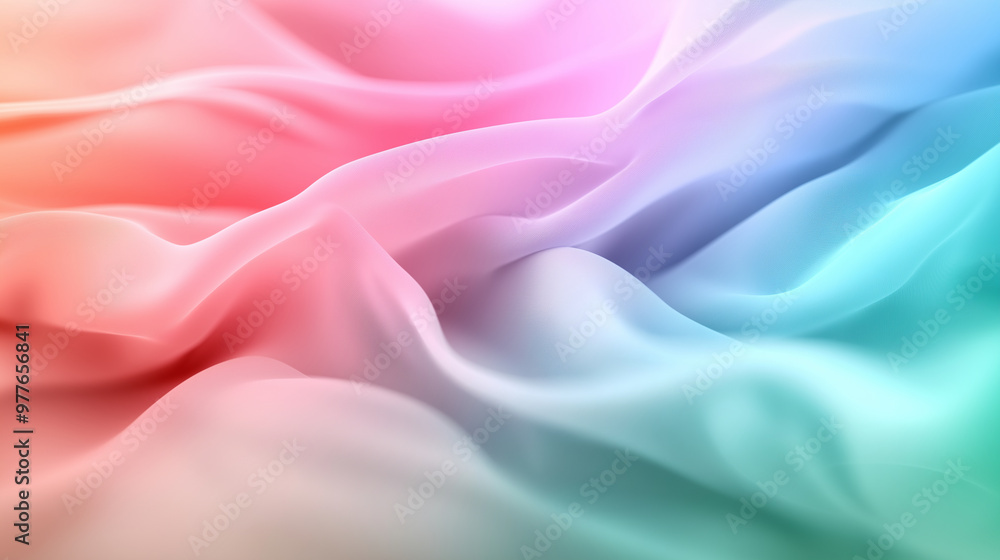 Poster a soft, pastel-colored abstract 3d background, with liquid-like shapes melting into each other, crea