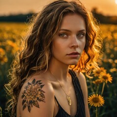 portrait of a woman in a field