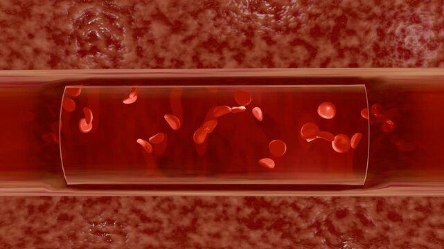 Blood flow inside vein