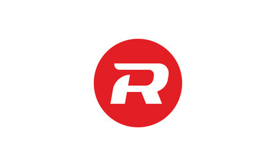 Dynamic Letter R Logo in Red Circle