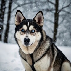 Naklejka premium siberian husky dog