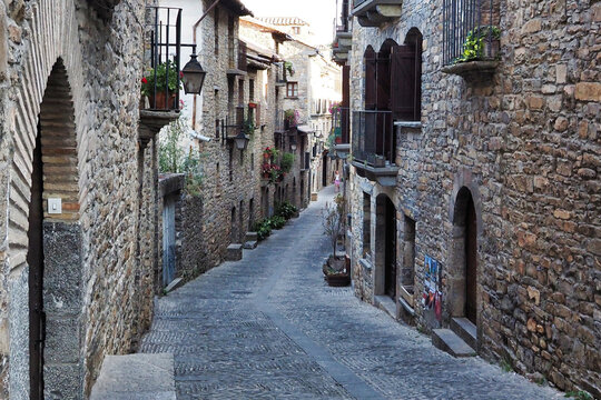 street in the medieval village of ainsa