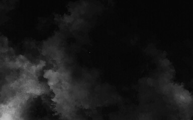 Fototapeta premium Abstract black and white realistic smoke clouds with shadow overlay effect background. Mystery dark background with spooky white light and fog. Vector illustration of smoky mist toxic vapor on floor.