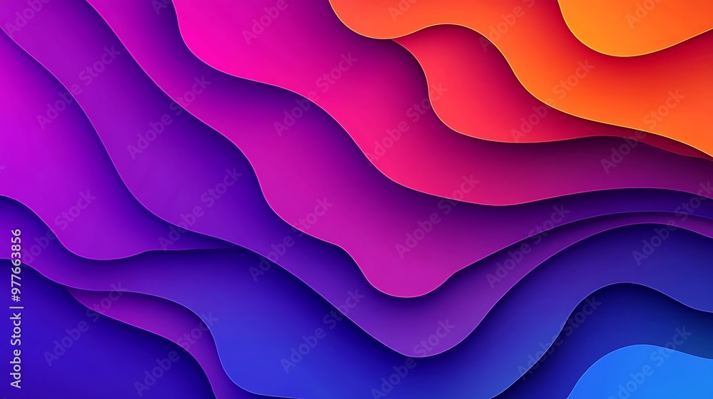 Poster a vibrant, colorful wave pattern background with a clear area for text