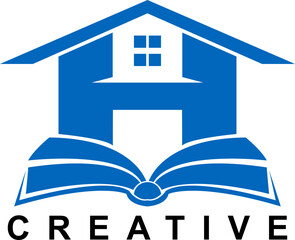 Home book design logo template illustration