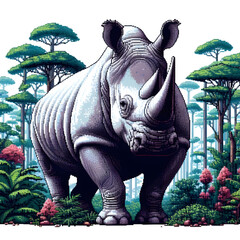 코뿔소, 픽셀아트 (Rhinoceros, Pixel Art)
