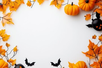 Halloween Card border on white background 