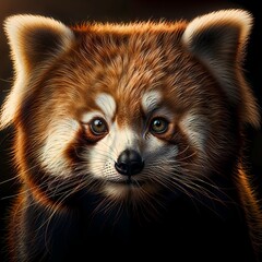 Obraz premium Red Panda Headshot with Curious Eyes