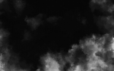 Abstract black and white realistic smoke clouds with shadow overlay effect background. Mystery dark background with spooky white light and fog. Vector illustration of smoky mist toxic vapor on floor.