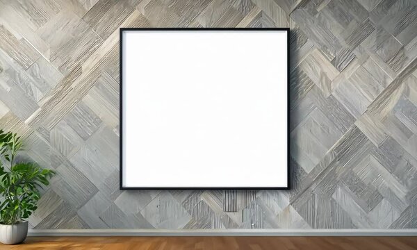 minimalist framed mockup in modern interior design with neutral tones, featuring a blank poster on a plain wall, complemented by stylish decor elements