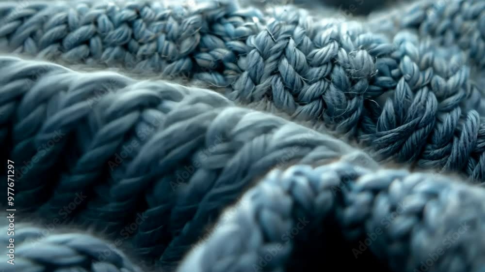 Aufkleber close-up view of knitted fabric showcasing intricate textures and patterns during daylight