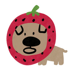 dog with strawberry head
