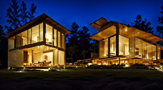 Fototapeta huse in the night