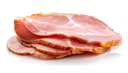 Slice of delicious ham isolated on white