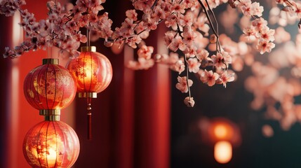 Chinese new year concept decorated festive background
