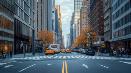 street view of modern city