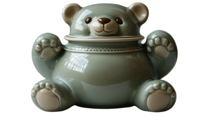a ceramic bear shaped tea pot. 