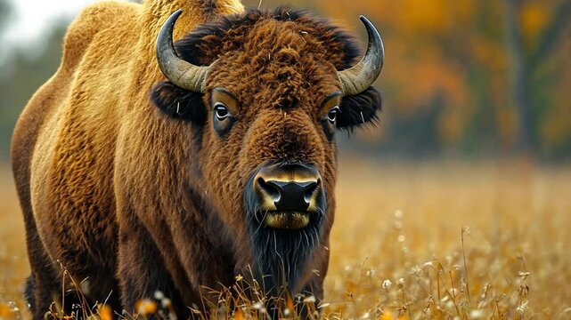 a bison on the prairie footage