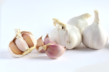 Garlic on a white background