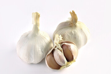 Garlic on a white background