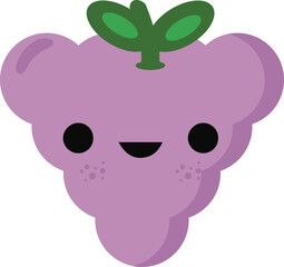 Cute cartoon kawaii grape fruit