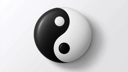 Realistic 3d yin yang symbol