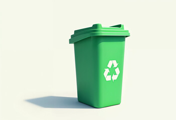 recycle bin with grass
