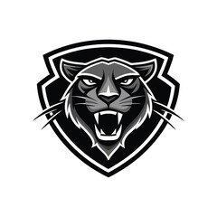 Sleek Panther Side Face for Luxury Brand Logos design black and white style 