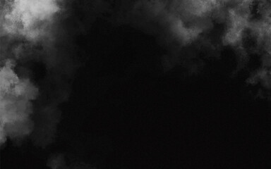 Abstract black and white realistic smoke clouds with shadow overlay effect background. Mystery dark background with spooky white light and fog. Vector illustration of smoky mist toxic vapor on floor.