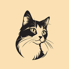 Creative furious cat icon logotype design