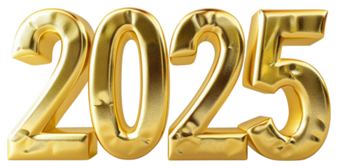 PNG Golden 2025 year illustration
