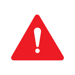 Red triangle icon sign with exclamation mark | Dangerous area warning sign
