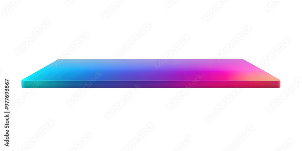 Aufkleber colorful rectangular block featuring a gradient of blue and pink hues. smooth surface creates soft t