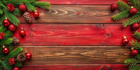 Christmas themed red wood plank background perfect for holiday designs and festive projects