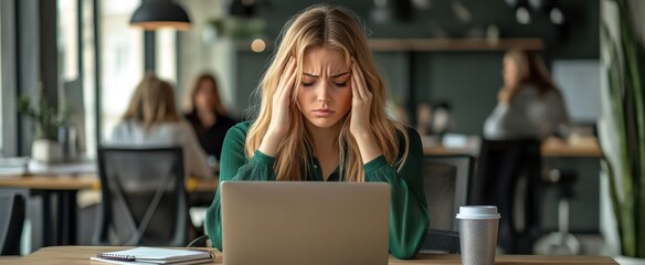 The Woman with Headache Laptop