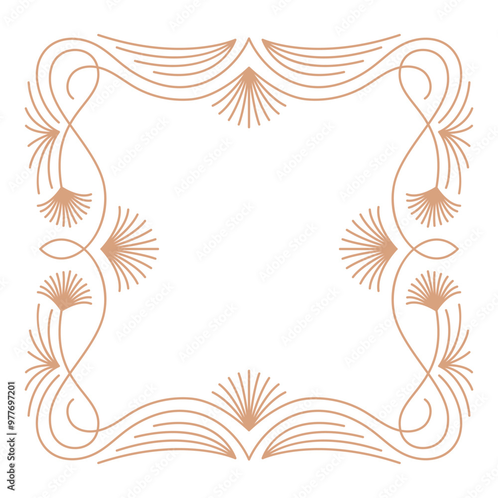 Aufkleber vector design element and illustration in simple linear style - boho arch logo design element and fr