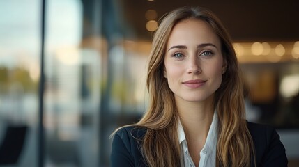Fototapeta premium Successful businesswoman giving an interview, confident and inspirational