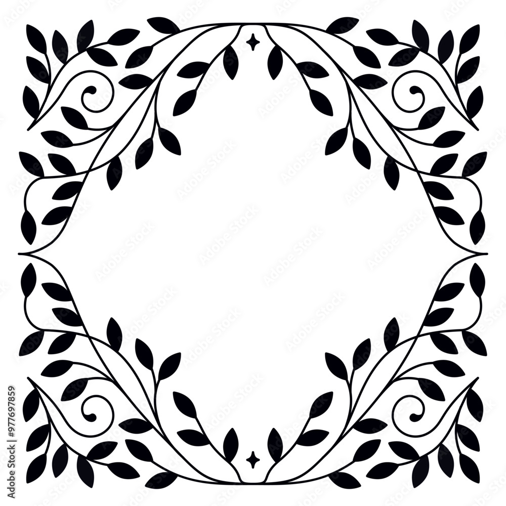 Aufkleber vector design element and illustration in simple linear style - boho arch logo design element and fr
