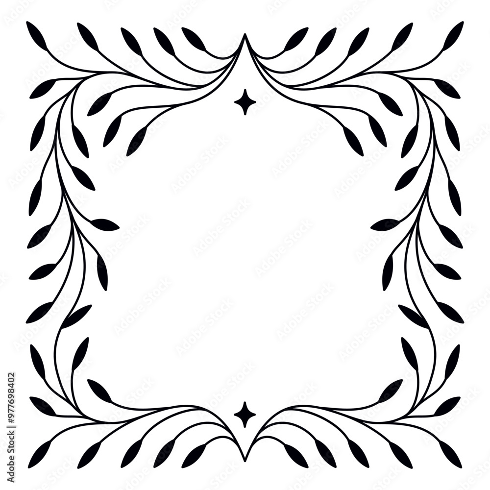 Aufkleber vector design element and illustration in simple linear style - boho arch logo design element and fr