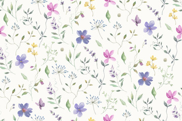 Seamless watercolor pattern. Hand drawn illustration isolated on pastel background, Vector EPS. © Alla