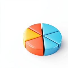 Fototapeta premium Colorful pie chart in business setting, success statistics, illustration