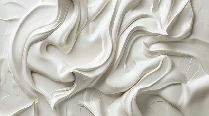 Fototapeta premium Soft white fabric draped elegantly with flowing creases and folds creating a serene texture and appearance